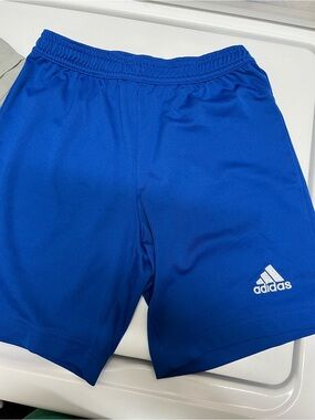 adidas Men's Athletic Shorts in Blue with White Logo